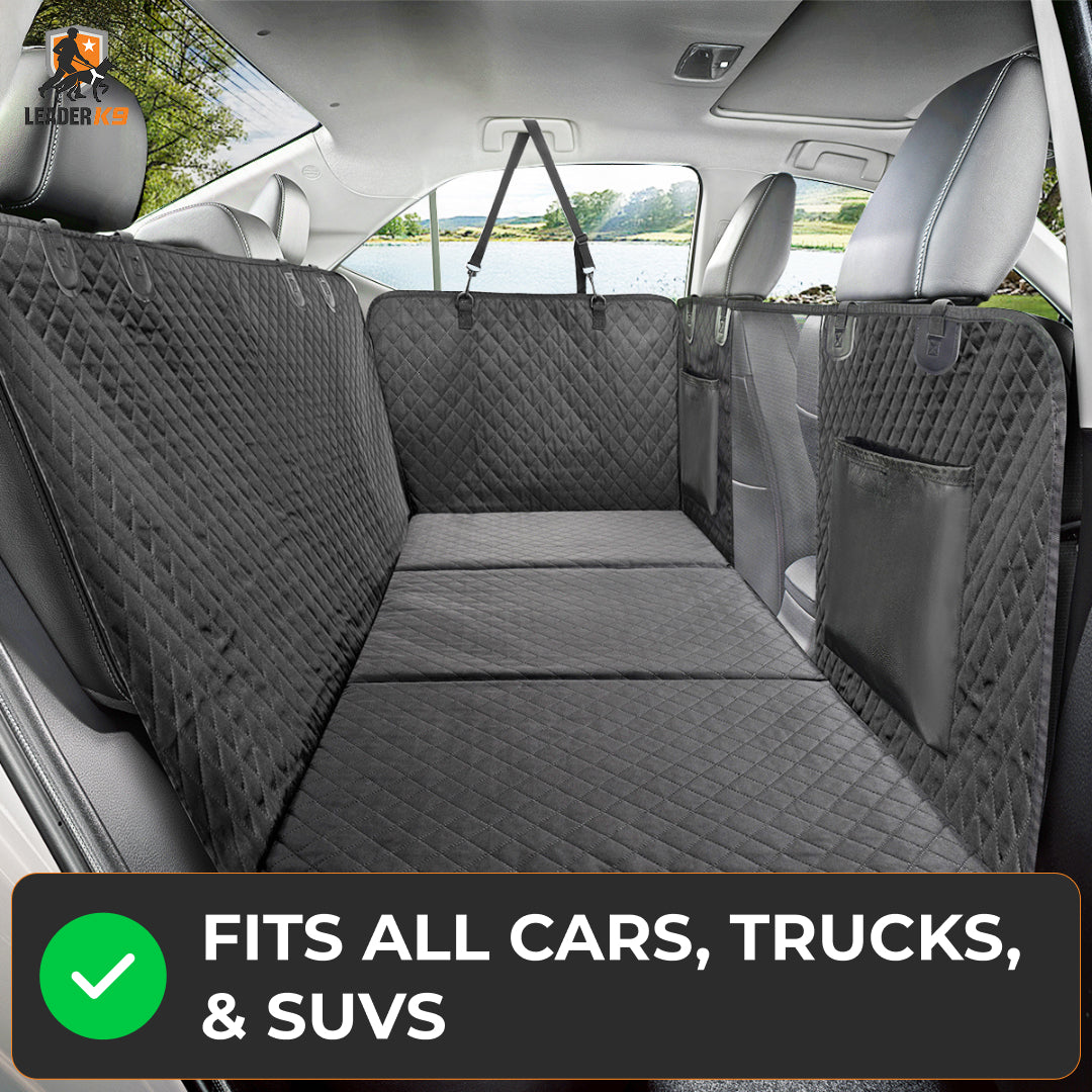 Avroxen K9 Pro™ Waterproof Hard Bottom Dog Car Hammock with Mesh Window & Free Safety Belt
