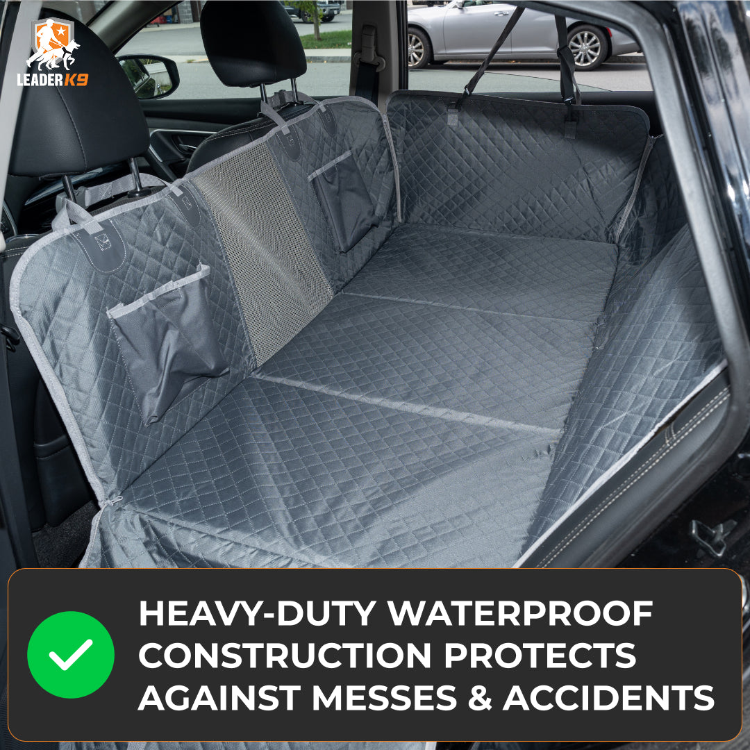 Avroxen K9 Pro™ Waterproof Hard Bottom Dog Car Hammock with Mesh Window & Free Safety Belt
