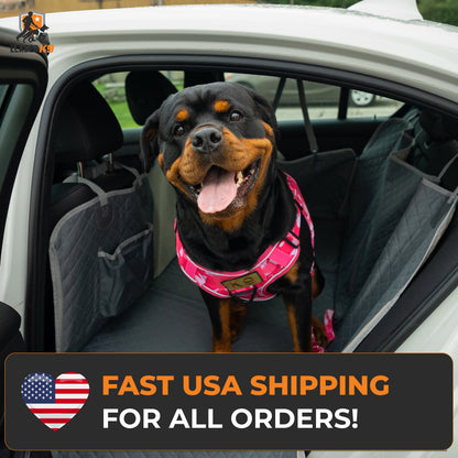 Avroxen K9 Pro™ Waterproof Hard Bottom Dog Car Hammock with Mesh Window & Free Safety Belt