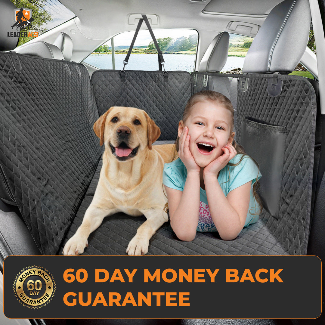 Avroxen K9 Pro™ Waterproof Hard Bottom Dog Car Hammock with Mesh Window & Free Safety Belt