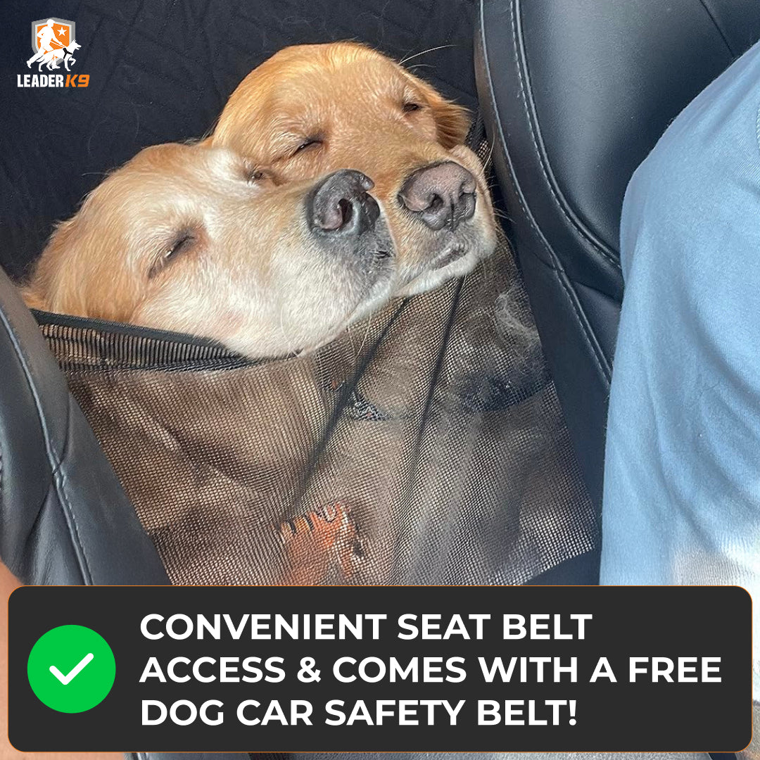 Avroxen K9 Pro™ Waterproof Hard Bottom Dog Car Hammock with Mesh Window & Free Safety Belt