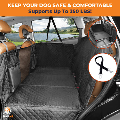 Avroxen K9 Pro™ Waterproof Hard Bottom Dog Car Hammock with Mesh Window & Free Safety Belt